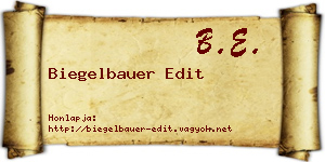 Biegelbauer Edit névjegykártya